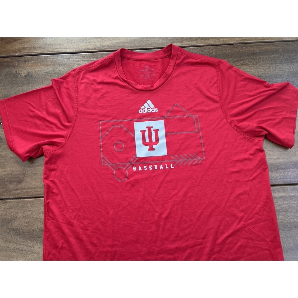 Adidas Indiana University Baseball Creator Tee Mens XL Red Aeroready‎ Shirt IU